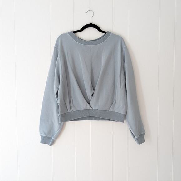 Citizens Of Humanity Tops - Citizens of Humanity Celia Oversized Blue Cropped Front Tie Sweatshirt, size S